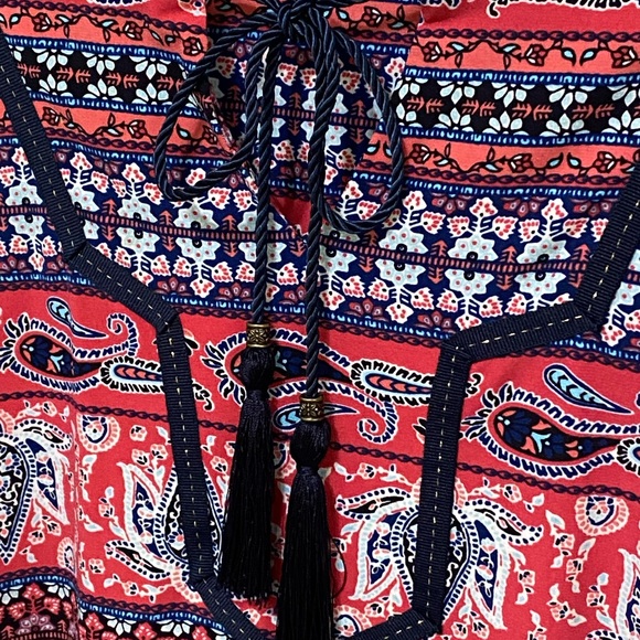 DressBarn navy & pink coral paisley top - Sz XL - Picture 5 of 10